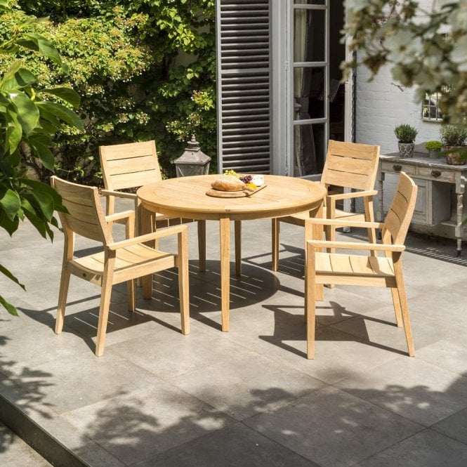 Alexander Rose Roble 4 Seater Dining Set with Side Chairs