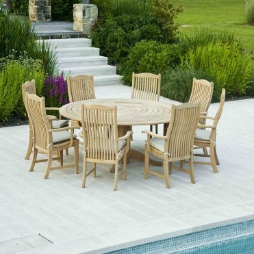 Roble Bengal Round 8 Seater Dining Set