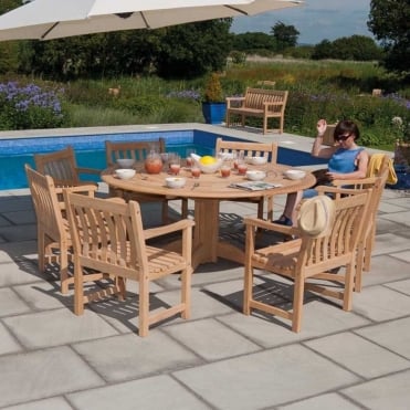 Roble Broadfield 1.75m Round 8 Seater Dining Set
