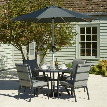 Seville 4 Seat Dining Set with Valencia Armchairs