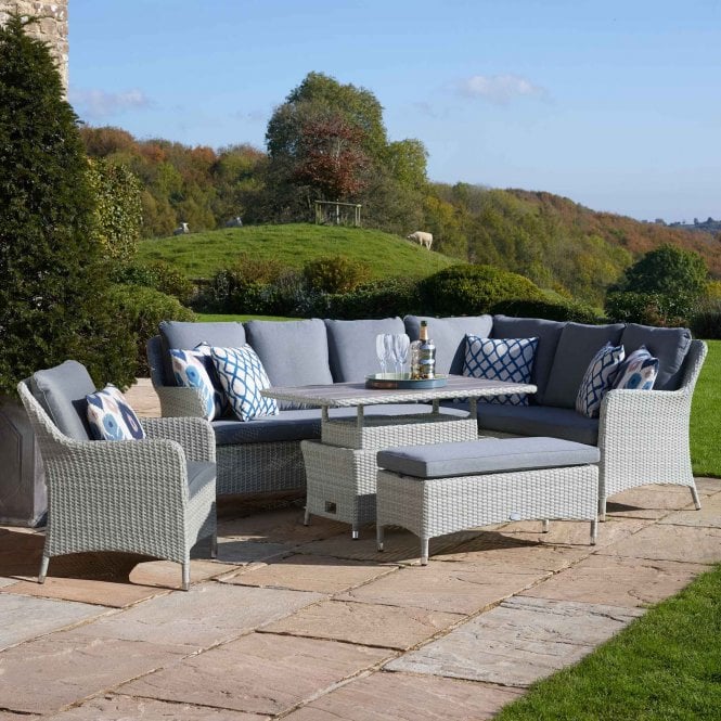 Bramblecrest Tetbury L-Shape Sofa with Rectangular Adjustable Table - Cloud