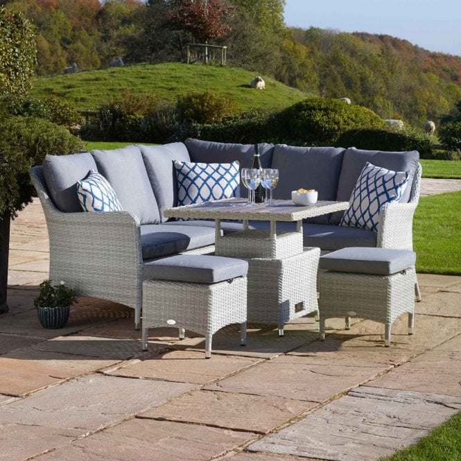 Bramblecrest Tetbury Mini Sofa with Adjustable Table & Stools - Cloud