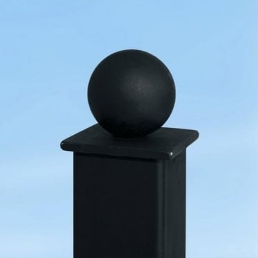 Ball Top Bolt Down Metal Railing Post 0.5m