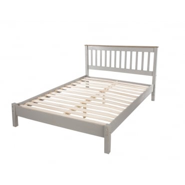 Corona Grey Double Low End Bed Frame