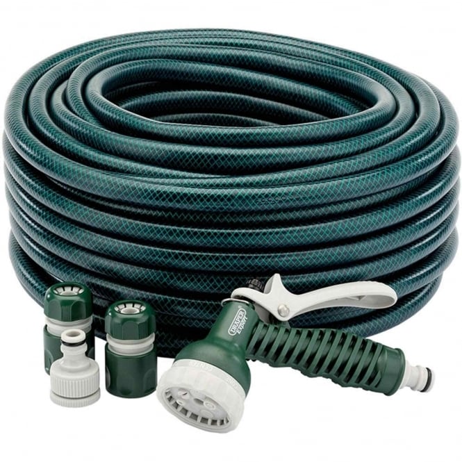 Draper 30M Green Hose Pipe & Sprayer Starter Kit