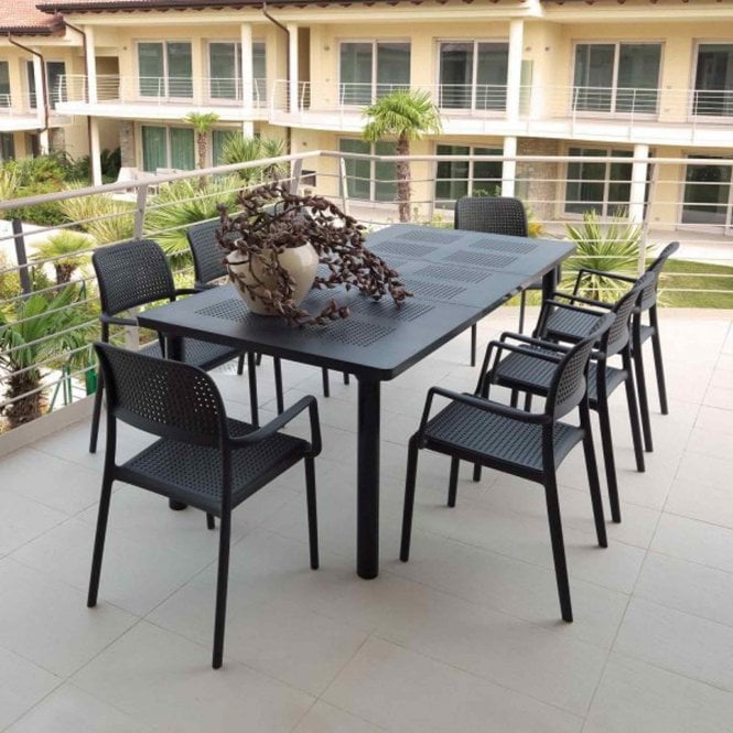 Europa Leisure Libeccio Anthracite Dining Set with 6 Bora Chairs