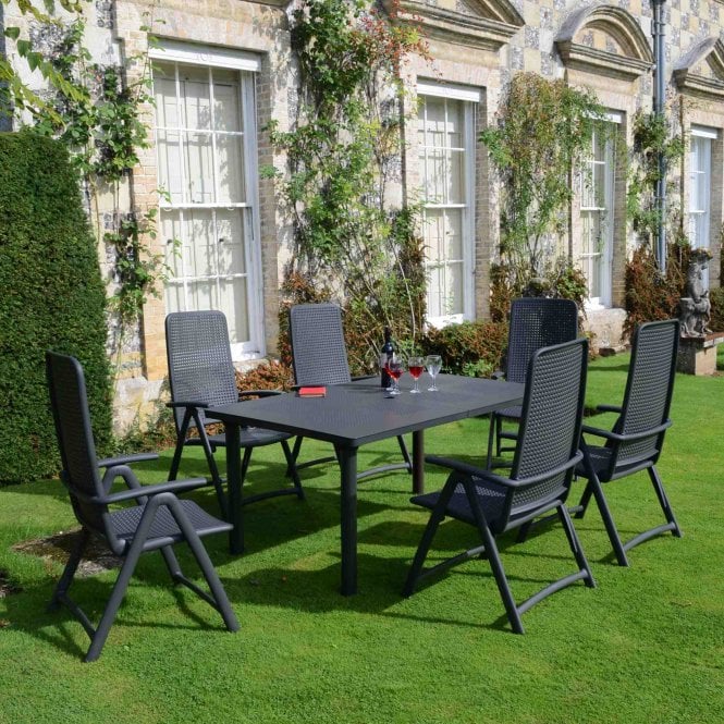 Europa Leisure Libeccio Anthracite Set with 6 Darsena Chairs