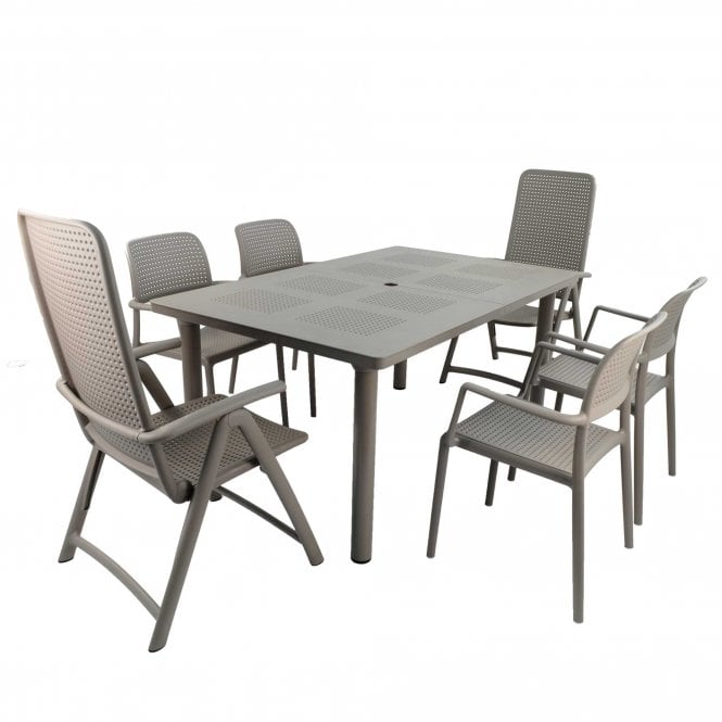 Europa Leisure Libeccio Turtle Dove Set with 2 Darsena and 4 Bora Chairs