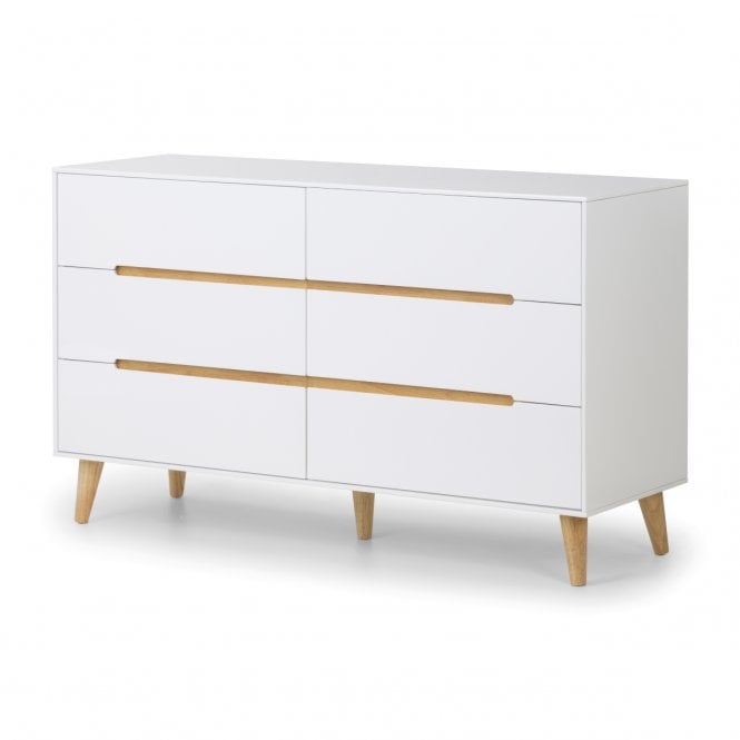 Julian Bowen Alicia 6 Drawer Wide Chest White