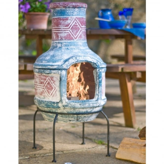 La Hacienda Geometric Medium Chimenea With Grill