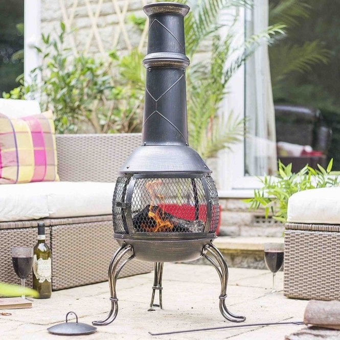 La Hacienda Leon Mesh Steel Chimenea Large