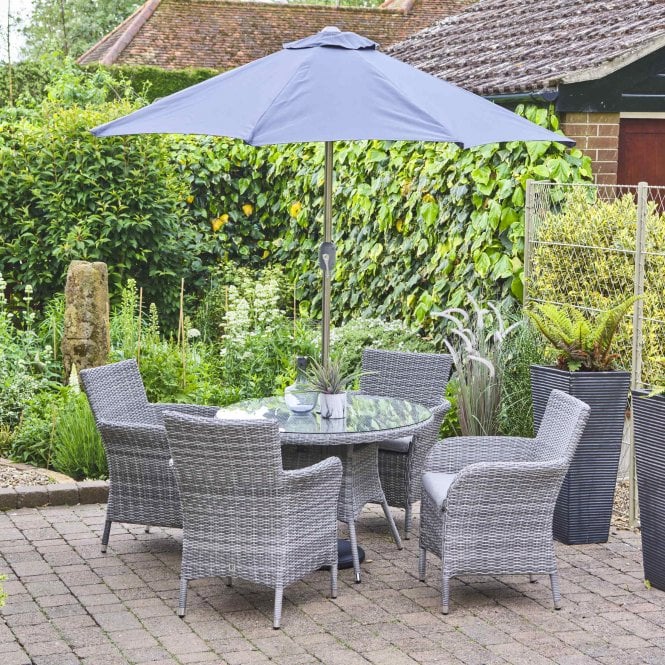 LG Outdoor Monaco 4 Seater Dining Set With Parasol