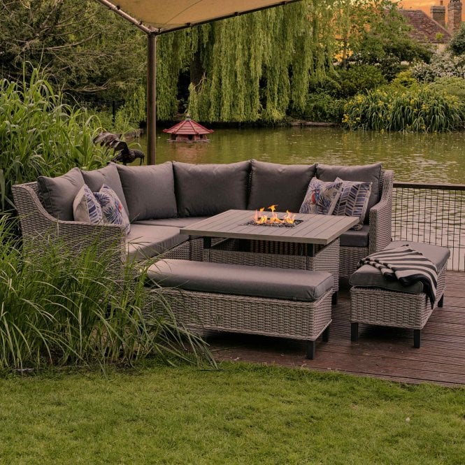 LG Outdoor Oslo Large Square Modular Firepit Set