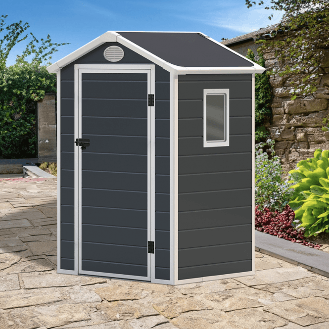 Lotus Animus Apex Plastic Shed Dark Grey With Floor 4x3