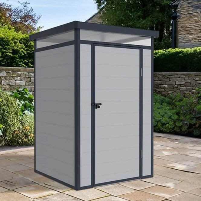 Lotus Curo 4x6 Plastic Shed- Light & Dark Grey