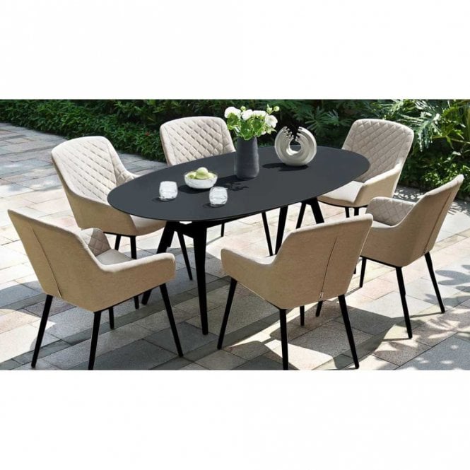 Maze Lounge Zest 6 Seat Oval Dining Set