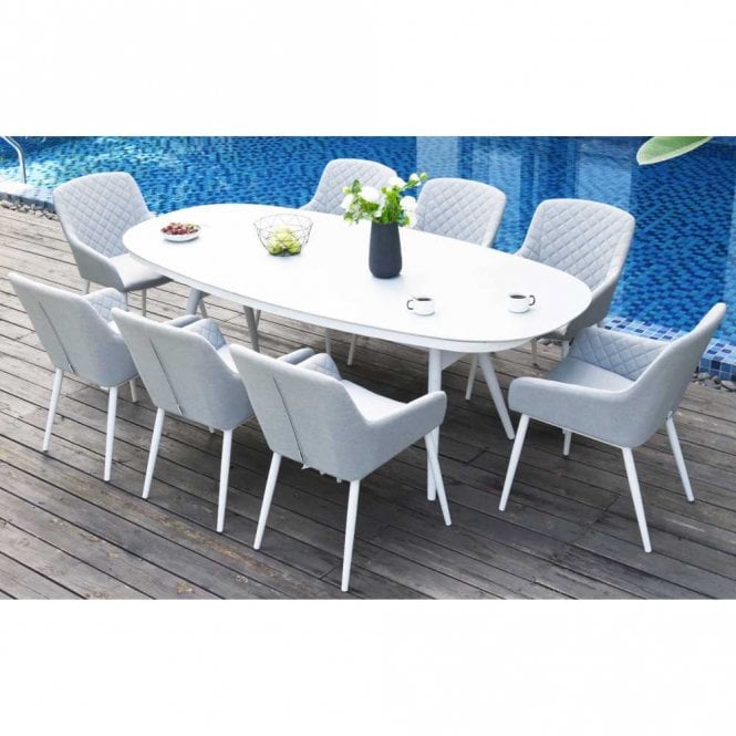 Maze Lounge Zest 8 Seat Oval Dining Set