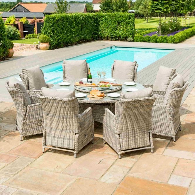 Maze Rattan Cotswold Reclining 8 Seat Round Dining Set