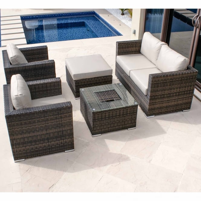 Maze Rattan Georgia 5 Piece Sofa Set with Ice Bucket