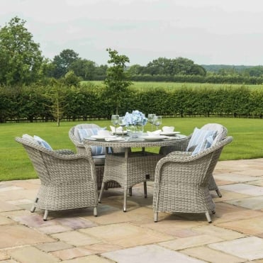 Oxford 4 Seat Round Dining Set with Rounded Chairs