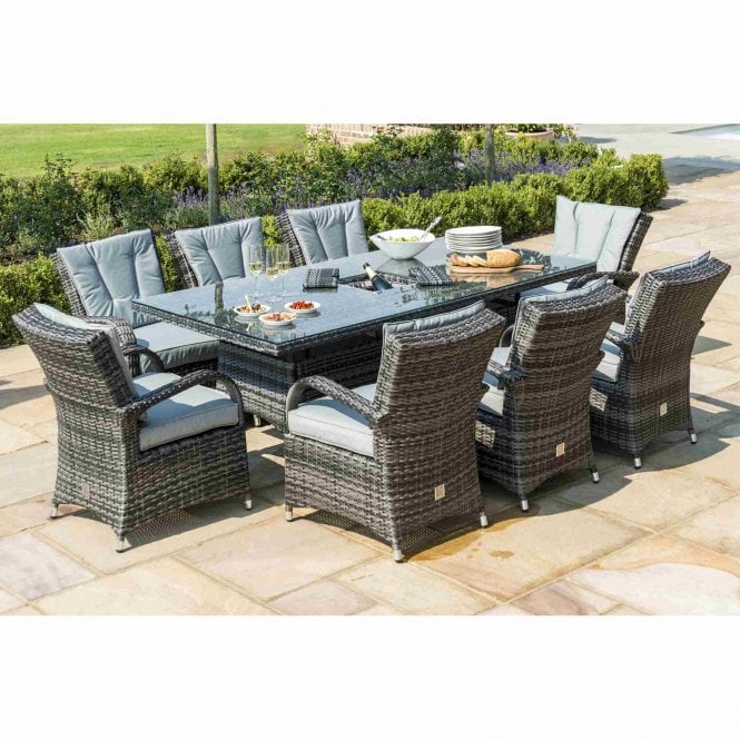 Maze Rattan Texas 8 Seat Rectangular Dining Set with Ice Bucket