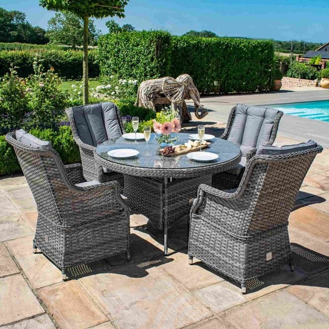 Maze Rattan Victoria 4 Seat Round Dining Set