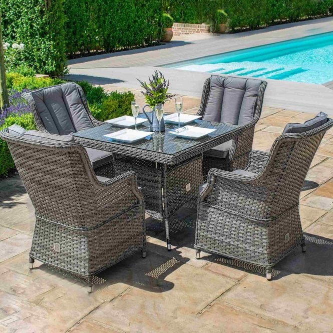 Maze Rattan Victoria 4 Seat Square Dining Set