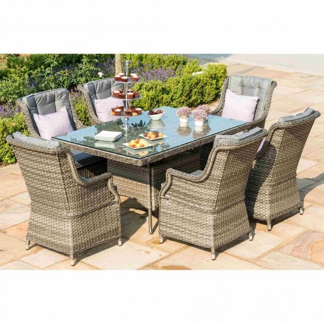 Maze Rattan Victoria 6 Seat Rectangular Dining Set