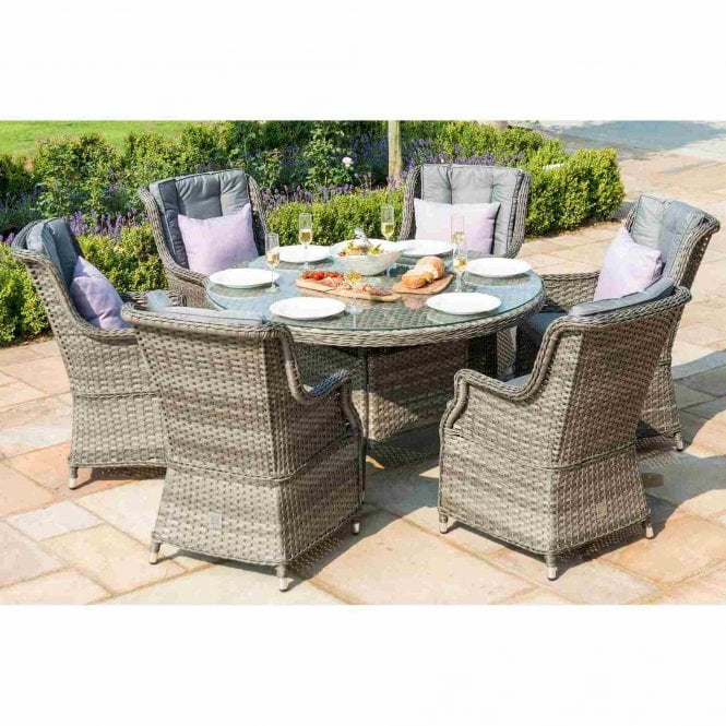 Maze Rattan Victoria 6 Seat Round Dining Set