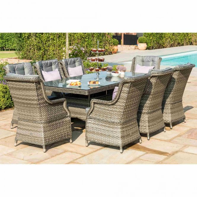 Maze Rattan Victoria 8 Seat Rectangular Dining Set