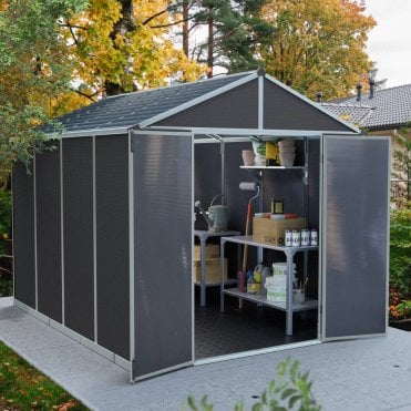 Rubicon 8X10 Polycarbonate Shed - Dark Grey