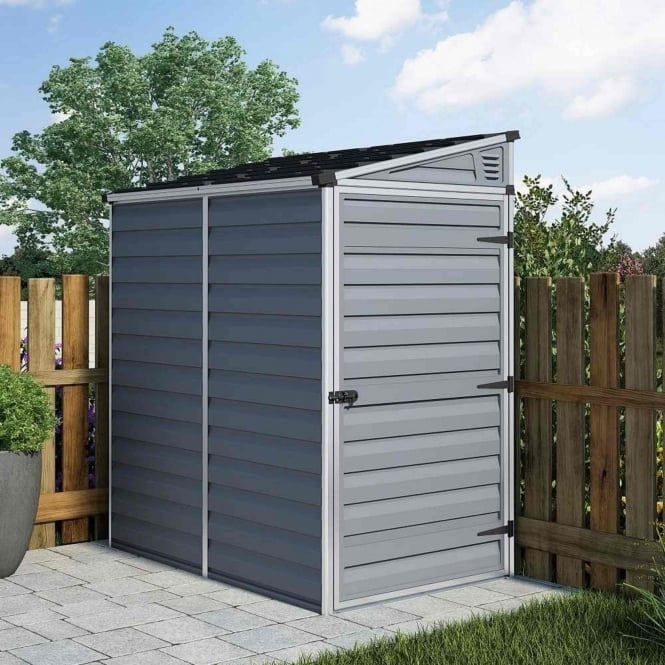 Palram-Canopia Skylight Grey Pent Shed 4X6