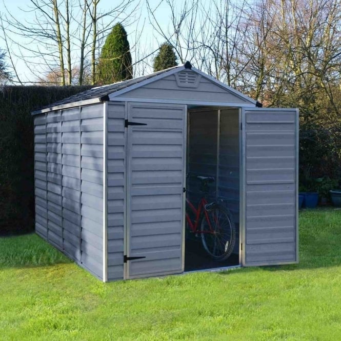 Palram-Canopia SkyLight Plastic Grey Apex Shed 6X10