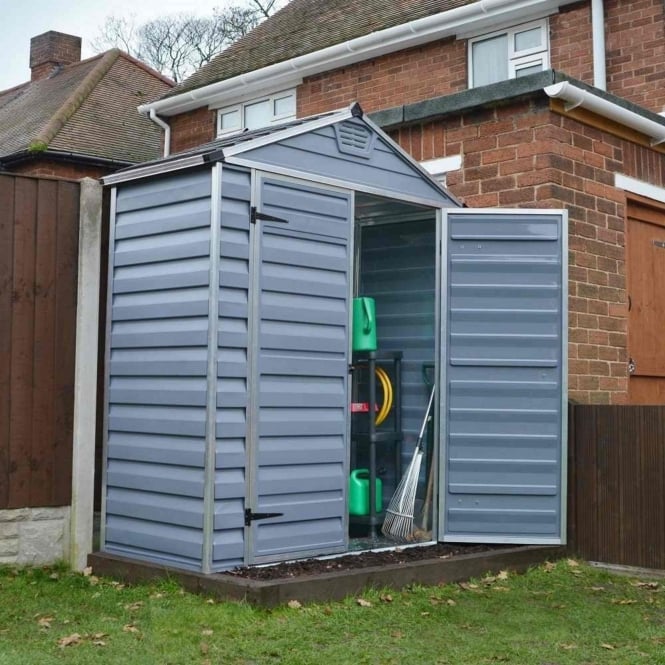 Palram-Canopia SkyLight Plastic Grey Apex Shed 6X3