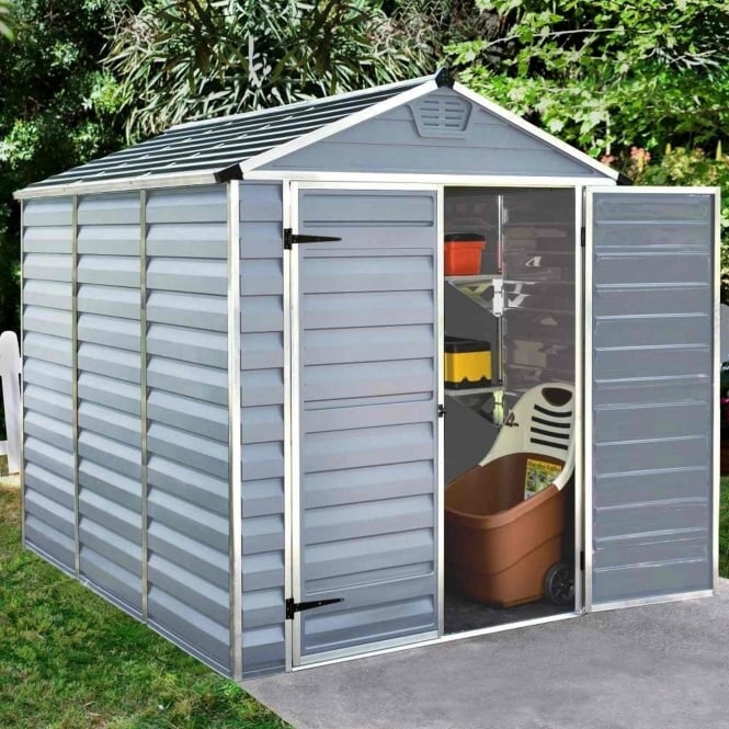 Palram-Canopia SkyLight Plastic Grey Apex Shed 6X8