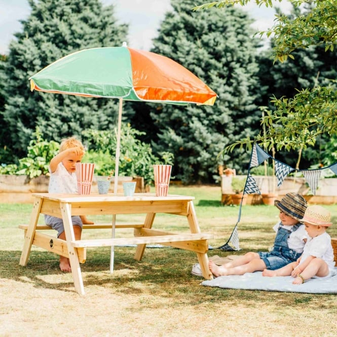 Plum Children's Picnic Table With Parasol