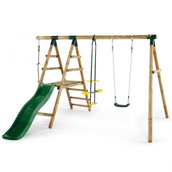 Plum Meerkat Wooden Garden Swing and Climbing Frame