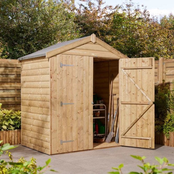 Rowlinson 4X6 Double Door Shiplap Apex Shed