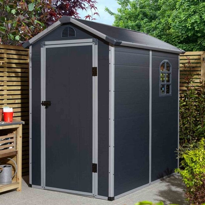 Rowlinson Airevale Dark Grey Apex Shed 4X6