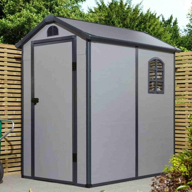 Rowlinson Airevale Light Grey Apex Shed 4X6