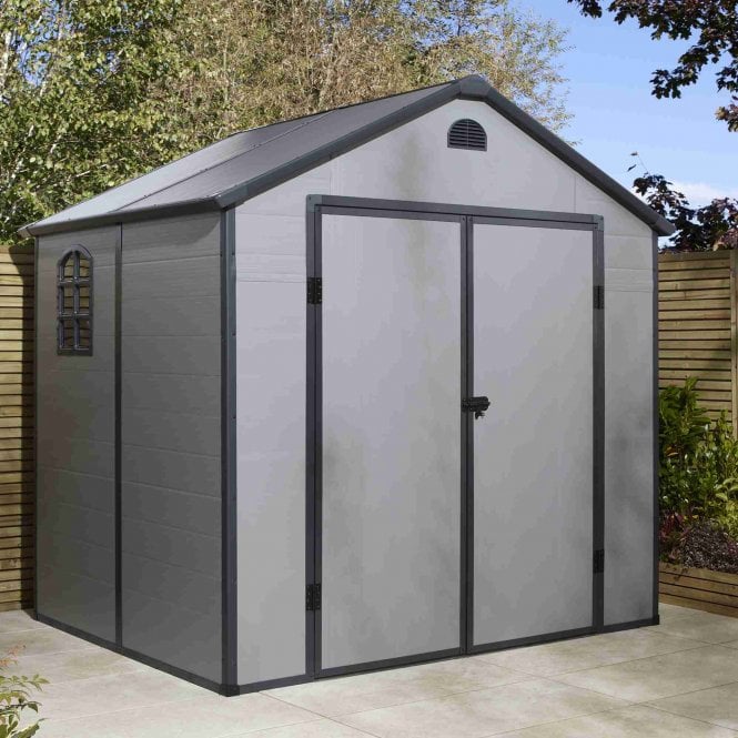 Rowlinson Airevale Light Grey Double Door Apex Shed 8X6