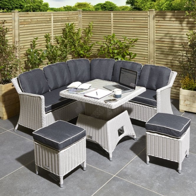 Rowlinson Prestbury Compact Corner Dining Set - Putty Grey