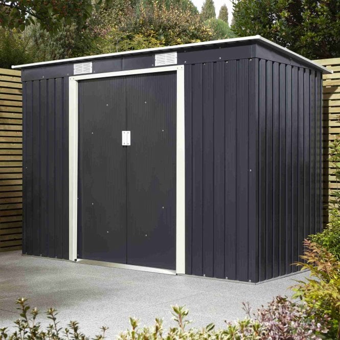 Rowlinson Trentvale Dark Grey Pent Shed 8X4