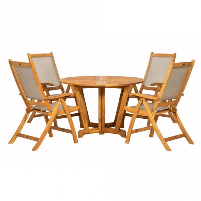 Royalcraft Henley Gateleg 4 Seater Dining Set With Textylene Armchairs