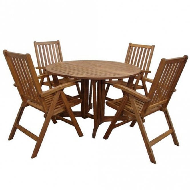 Royalcraft Henley Gateleg 4 Seater Dining Set With Wooden Armchairs