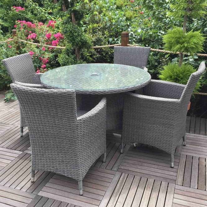 Royalcraft Paris 4 Seater Round Carver Dining Set