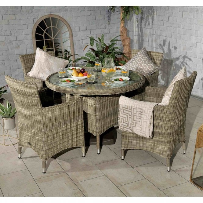 Royalcraft Wentworth Carver 4 Seater Round Dining Set