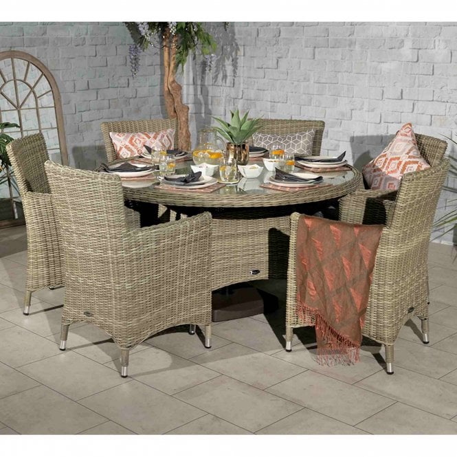 Royalcraft Wentworth Carver Round 6 Seater Dining Set