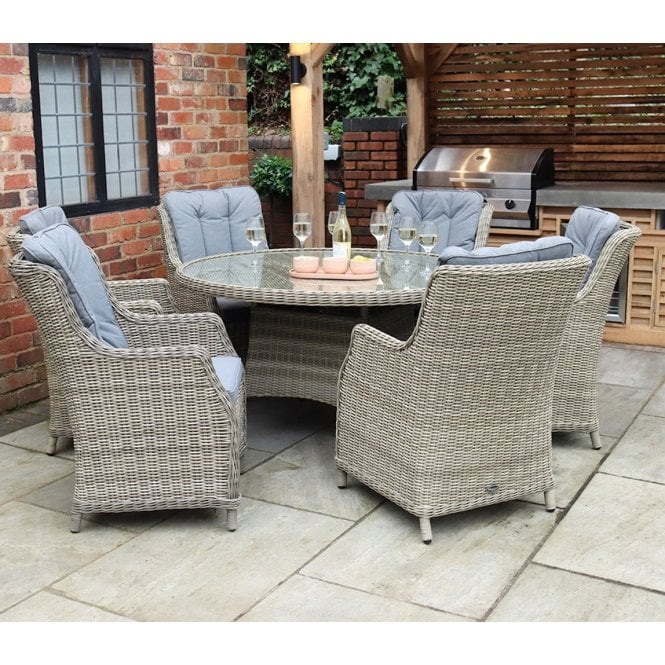 Royalcraft Wentworth Highback Comfort Round 6 Seater Dining Set