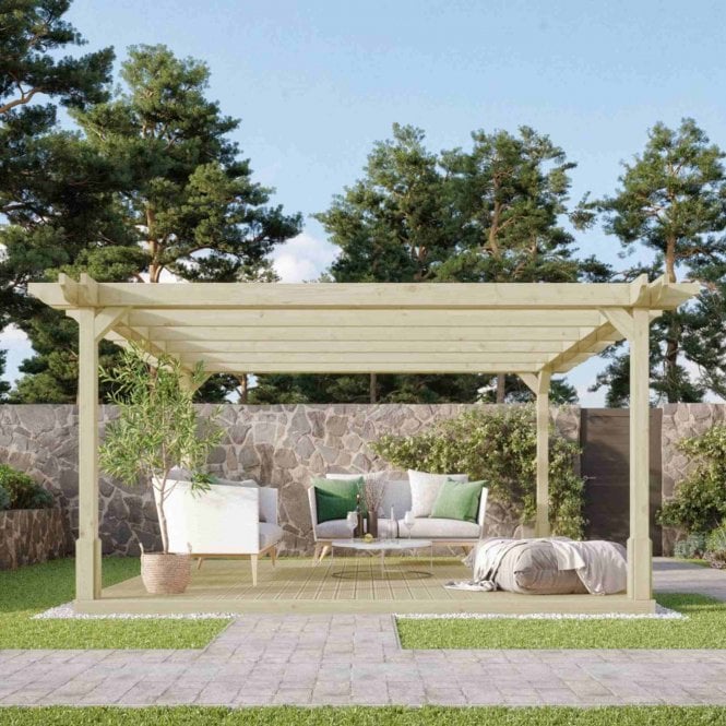 Rutland County Double Premium Pergola And Decking Kit